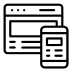 Mobile-friendly responsive design icon with desktop and smartphone devices